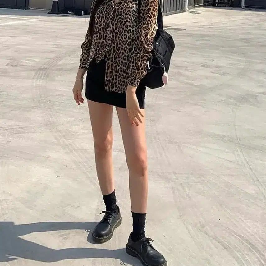 [BUNJANG] H&amp;M Leopard Print Shirt / (반택포) H&amp;M 레오파드 셔츠