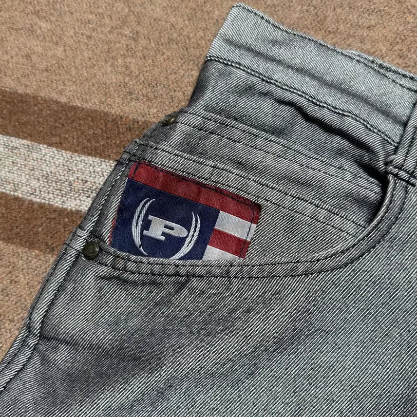[BUNJANG] Fat Farm 90s Silver Denim Shorts Size 35 / USA 90s 팻팜 실버 데님 쇼츠 35