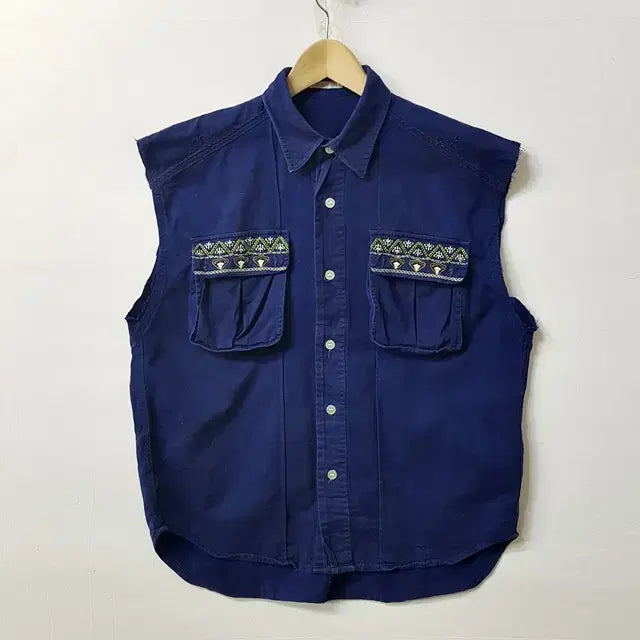 [BUNJANG] SHESHER Navy Cotton Shirt / SHESHER 셔츠 네이비