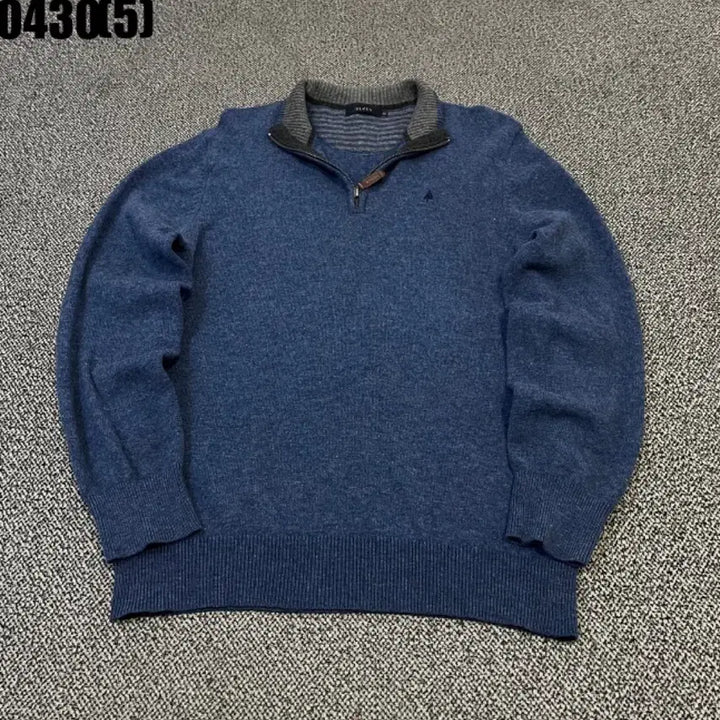[BUNJANG] Olsen Blue Knit Half-Zip Pullover / 올젠 블루 니트 하프집업