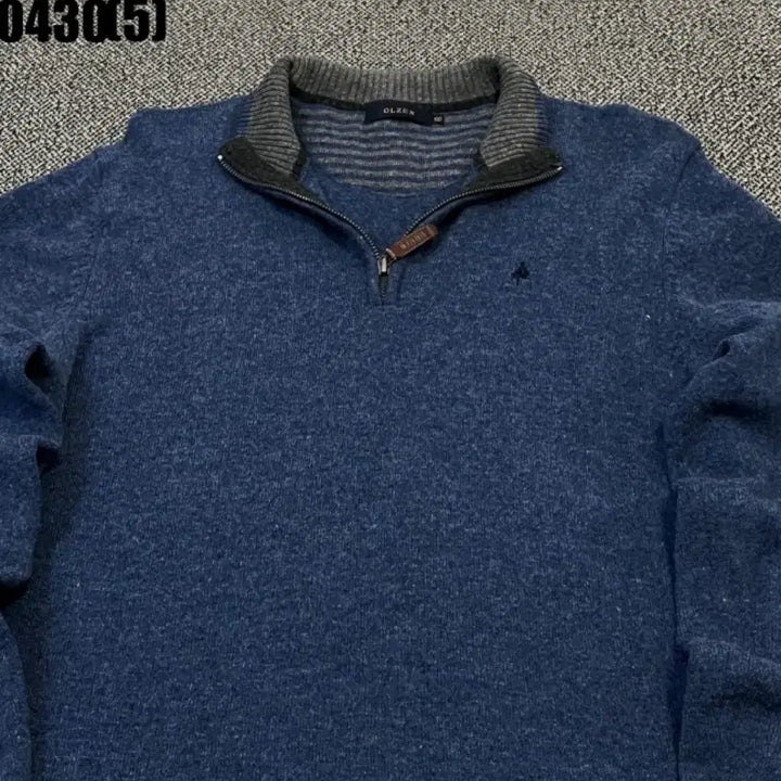 [BUNJANG] Olsen Blue Knit Half-Zip Pullover / 올젠 블루 니트 하프집업