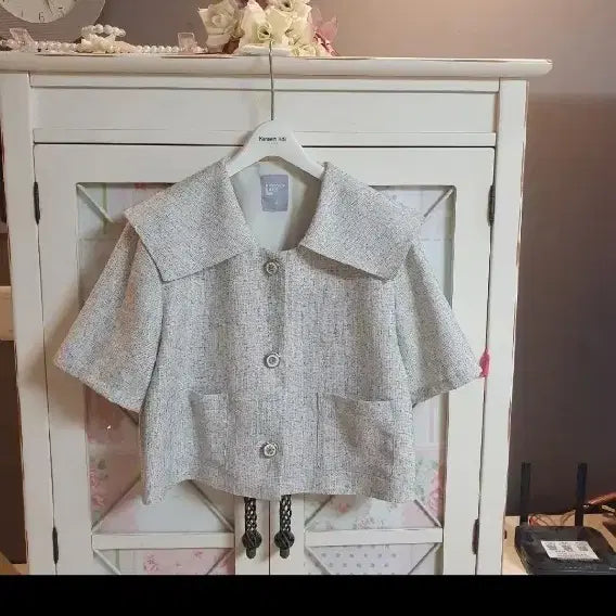 [BUNJANG] 8SECONDS Tweed Short Sleeve Jacket / 에잇세컨즈 자켓/55반-66