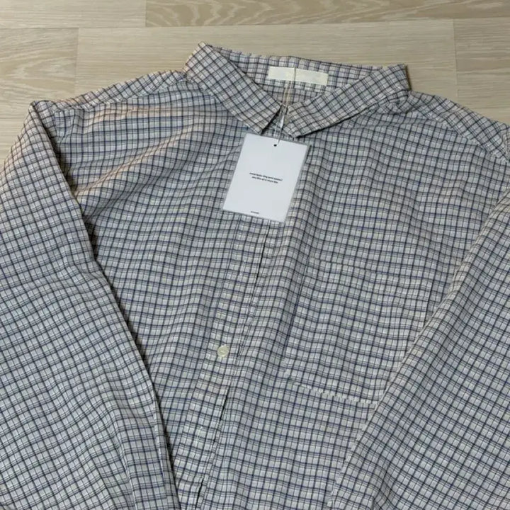 [SOLD OUT] 리넨느 오버 체크 셔츠 베이지블루 새상품