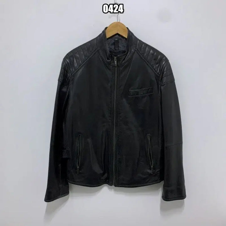 [BUNJANG] L Werker Quilting Detail Rider Leather Jacket / L 워모 퀼팅 디테일 라이더 가죽 자켓