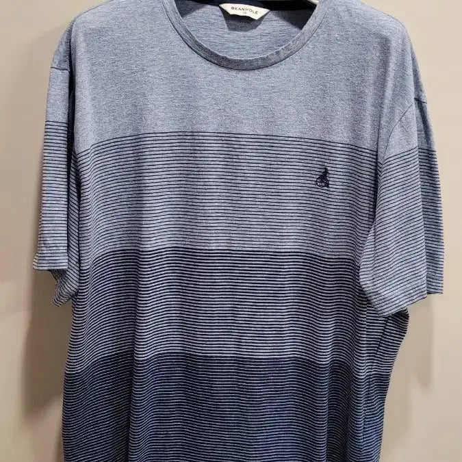 [BUNJANG] Beanpole Blue Stripe Short-Sleeve T-Shirt / 빈폴 블루 스트라이프 반팔 티셔츠