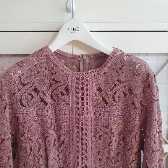 [BUNJANG] Lace Long Dress Pink Size 55 / 레이스 롱원피스 핑크/55