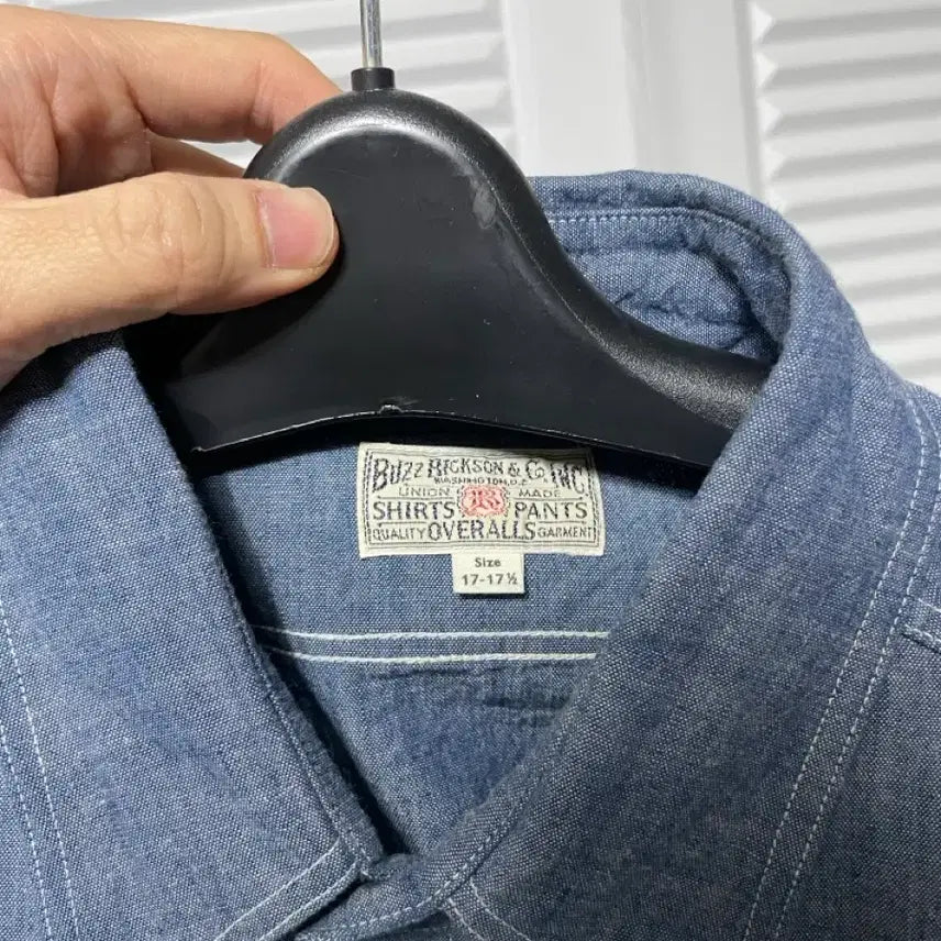 [BUNJANG] Buzz Rickson Chambray Shirt 17 1/2 (105) / 버즈릭슨 샴브레이 17 1/2(105