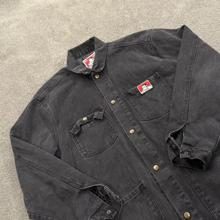 [BUNJANG] Ben Davis Black Denim Work Jacket / [정품] 벤 데이비스 블랙 데님 워크 자켓