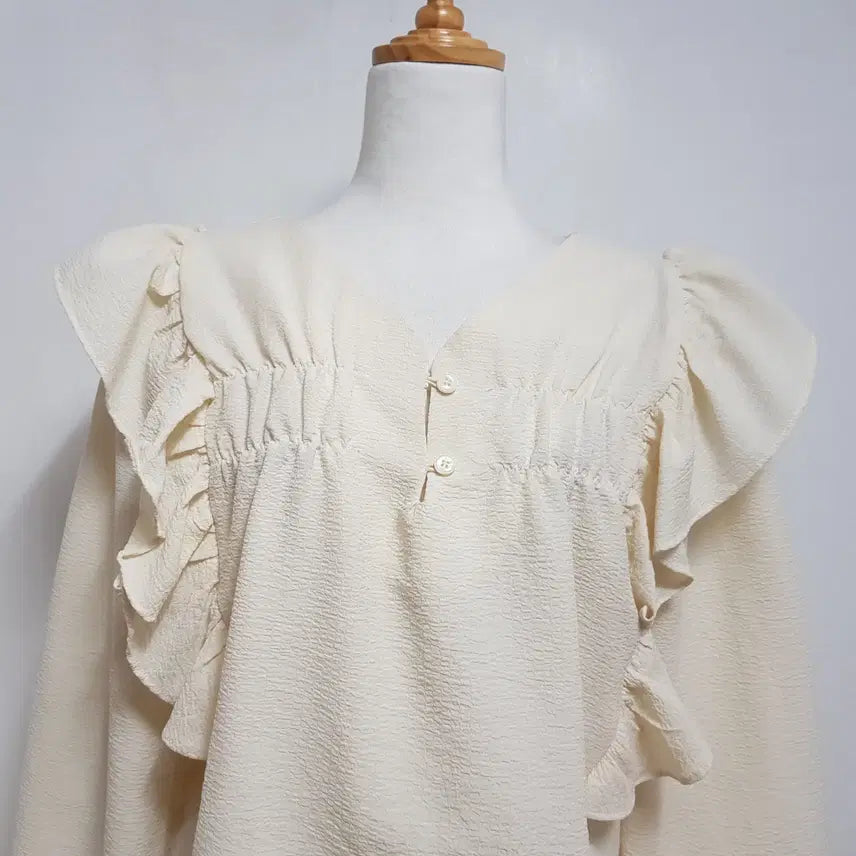 [BUNJANG] DPART Free Size Ivory Blouse / 5200/DPART 여 free사이즈 아이보리블라우스/내옷방