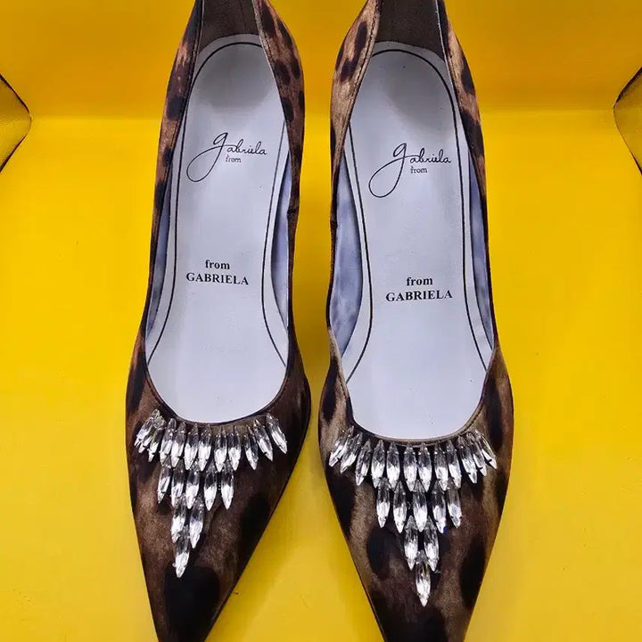 [BUNJANG] Gabriela Leopard Stiletto Heels / 가브리엘라 레오파드 스틸레토 힐235