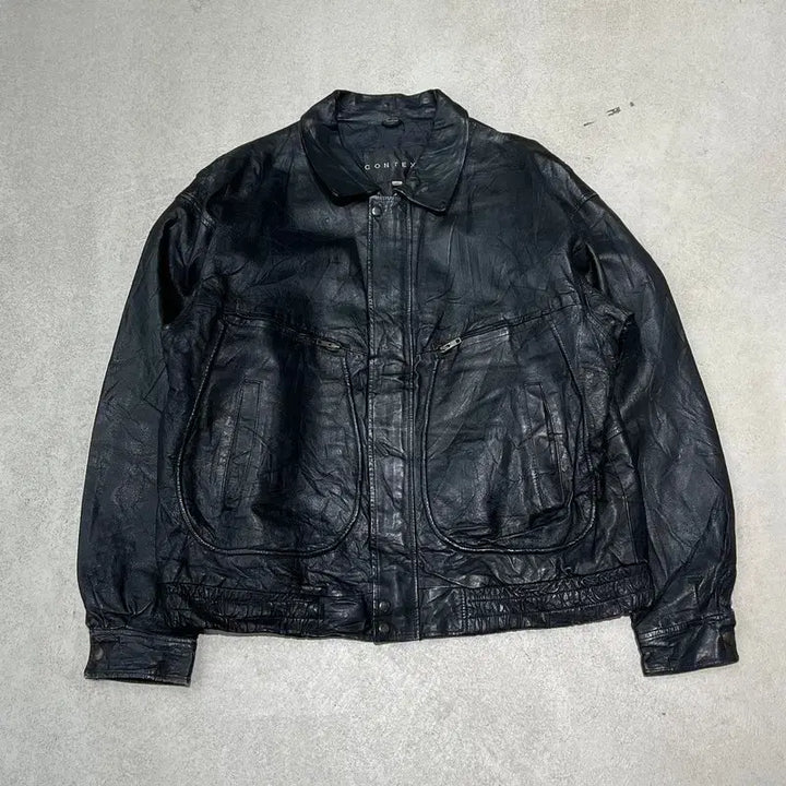 [BUNJANG] Context Leather Bomber Jacket / context 레더 봄버자켓 s10942