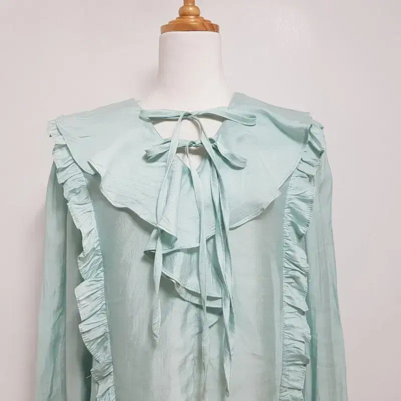 [SOLD OUT] 5203/IMVELY 여 free사이즈 민트블라우스/내옷방