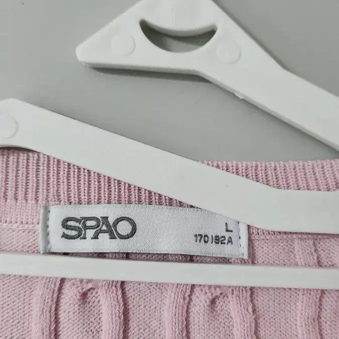 [BUNJANG] SPAO Cable Knit Short Sleeve Sweater Pink / SPAO 꽈배기 반팔 니트 핑크 새상품
