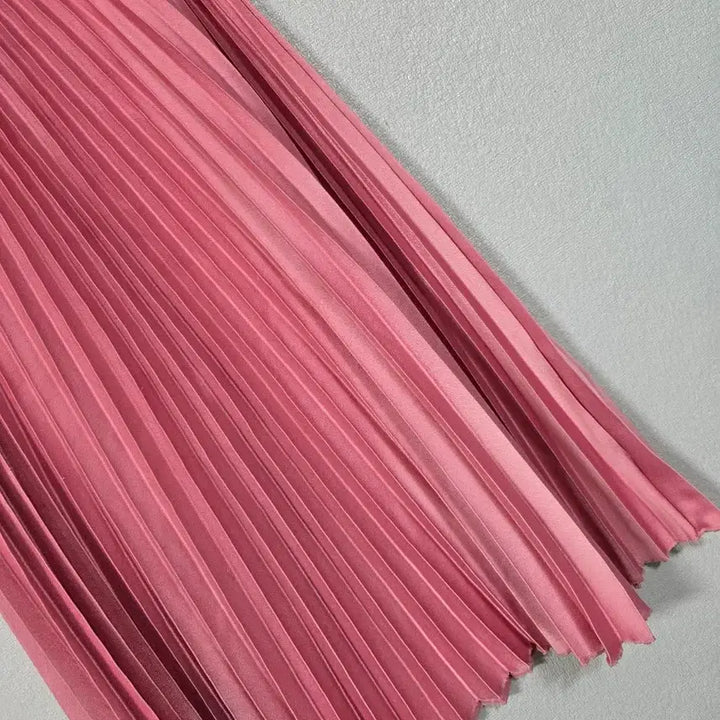 [BUNJANG] H&amp;M Pink Pleated Midi Skirt / H&amp;M 핑크 플리츠스커트 66~77