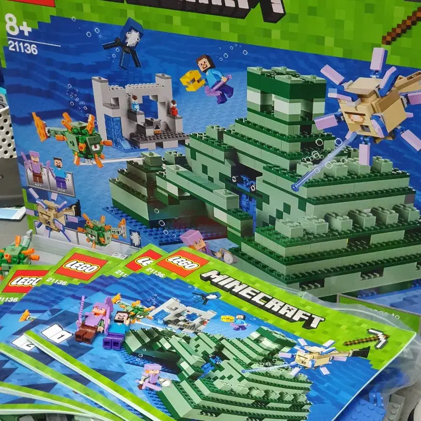 [BUNJANG] Lego 21136 Minecraft Ocean Monument - Assembled Once - Complete Set / 레고 21136 마인크래프트 오션 monument 1회조립 풀박스