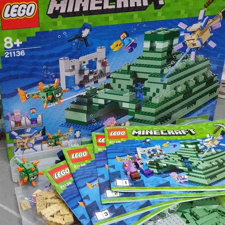 [BUNJANG] Lego 21136 Minecraft Ocean Monument - Assembled Once - Complete Set / 레고 21136 마인크래프트 오션 monument 1회조립 풀박스