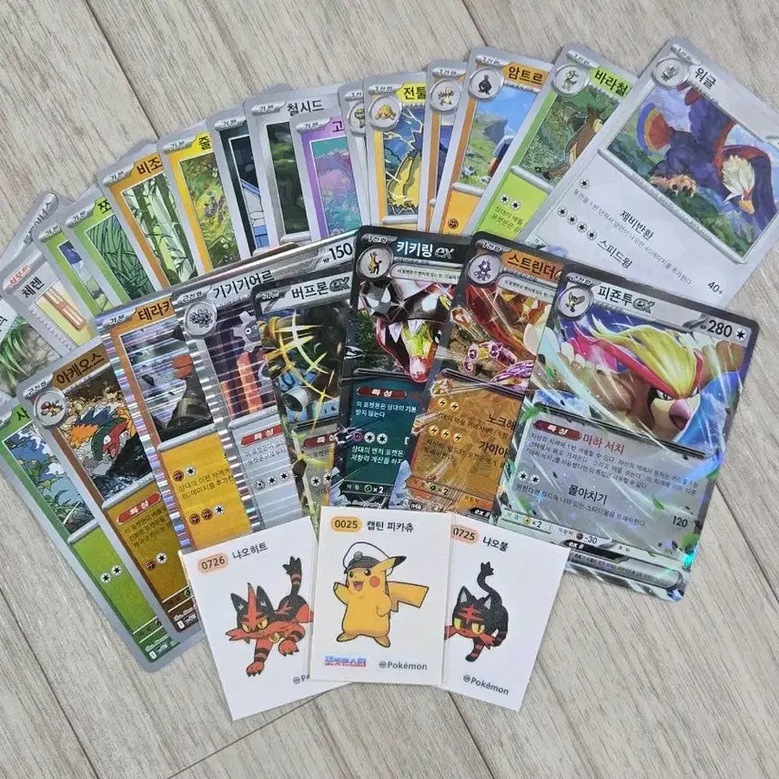 [BUNJANG] Pokemon Cards and Stickers Bundle Set / 포켓몬 카드,띠부씰 일괄