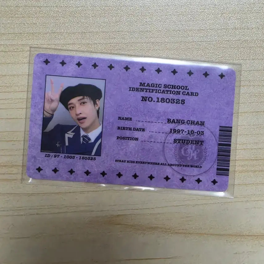 [BUNJANG] Stray Kids Bang Chan Magic School Student ID / 스트레이키즈 방찬 매직스쿨 학생증