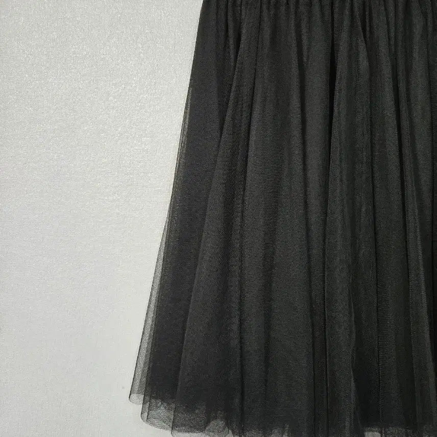 [BUNJANG] Black Tulle Midi Skirt / 블랙 튤 미디스커트 55~66