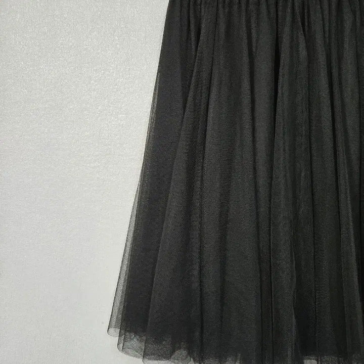 [BUNJANG] Black Tulle Midi Skirt / 블랙 튤 미디스커트 55~66