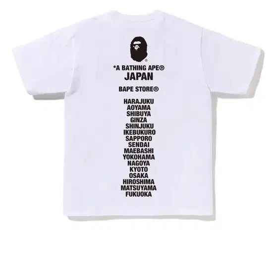 [BUNJANG] BAPE Japan Store T-Shirt White S / 새상품 베이프 재팬 스토어 티셔츠 화이트 s
