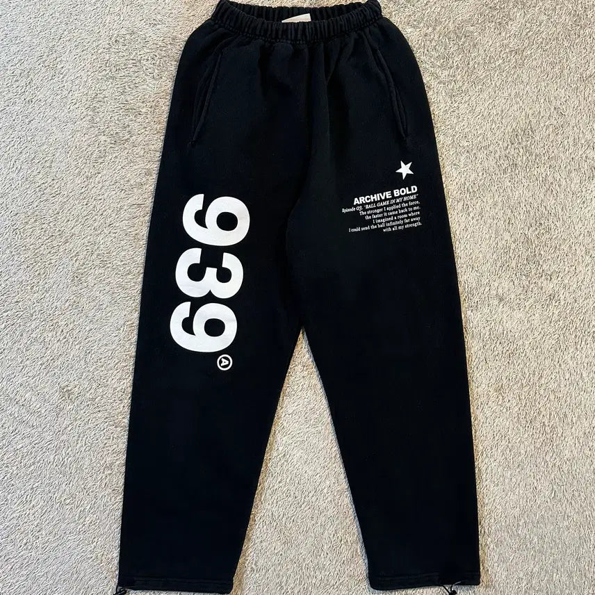 [BUNJANG] Archive Bold 939 Logo Sweatpants Black L / [L] 아카이브 볼드 ARCHIVE BOLD 939 LOGO 스웻 팬츠