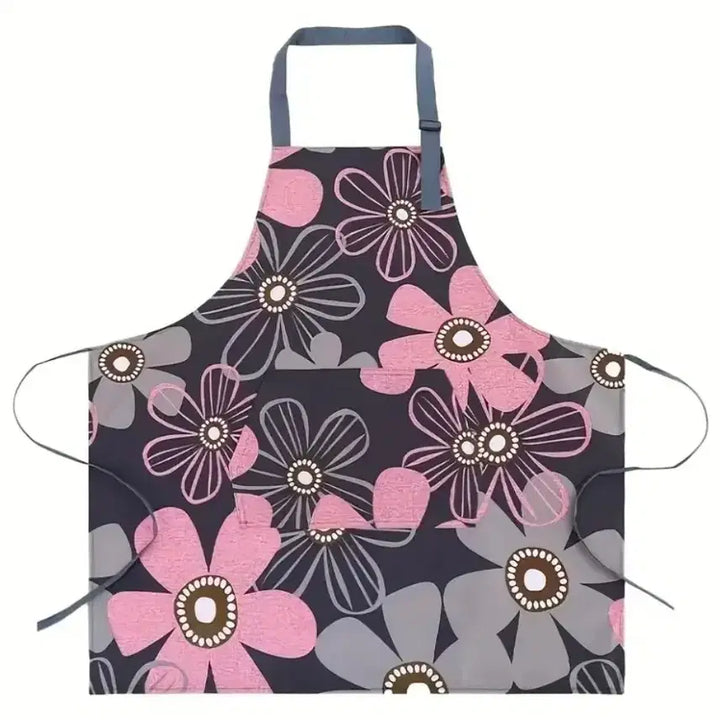 [BUNJANG] Flower Pattern Waterproof Kitchen Apron / 새제품 플라워 패턴 방수 앞치마 주방 에이프런