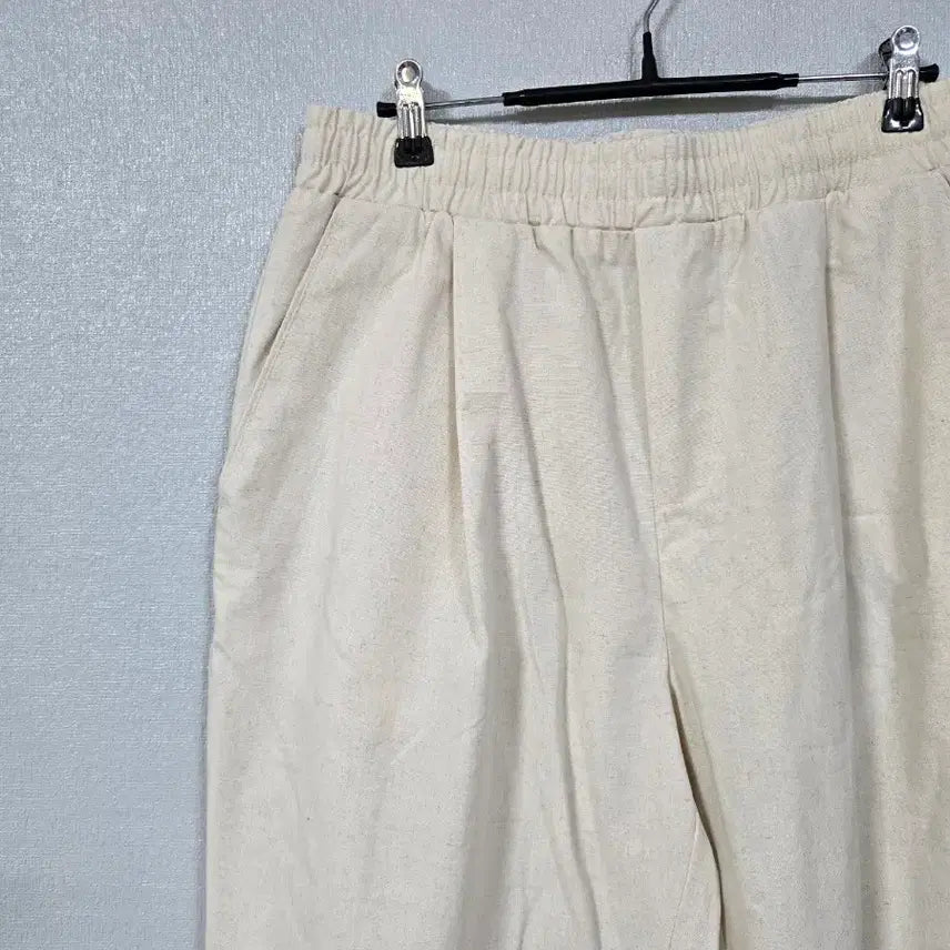 [BUNJANG] Linen Wide Pants (Size L/XL) / 밴딩 린넨 와이더팬츠 77~88
