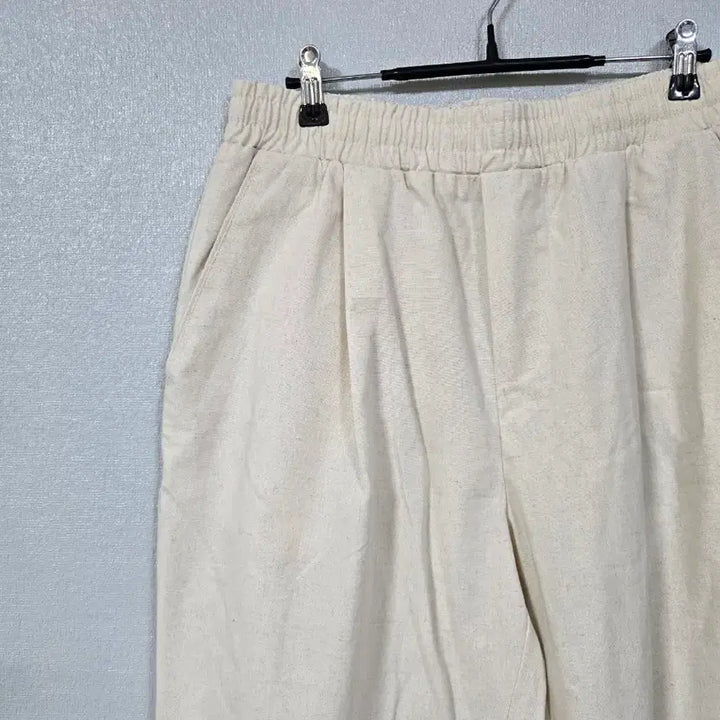[BUNJANG] Linen Wide Pants (Size L/XL) / 밴딩 린넨 와이더팬츠 77~88