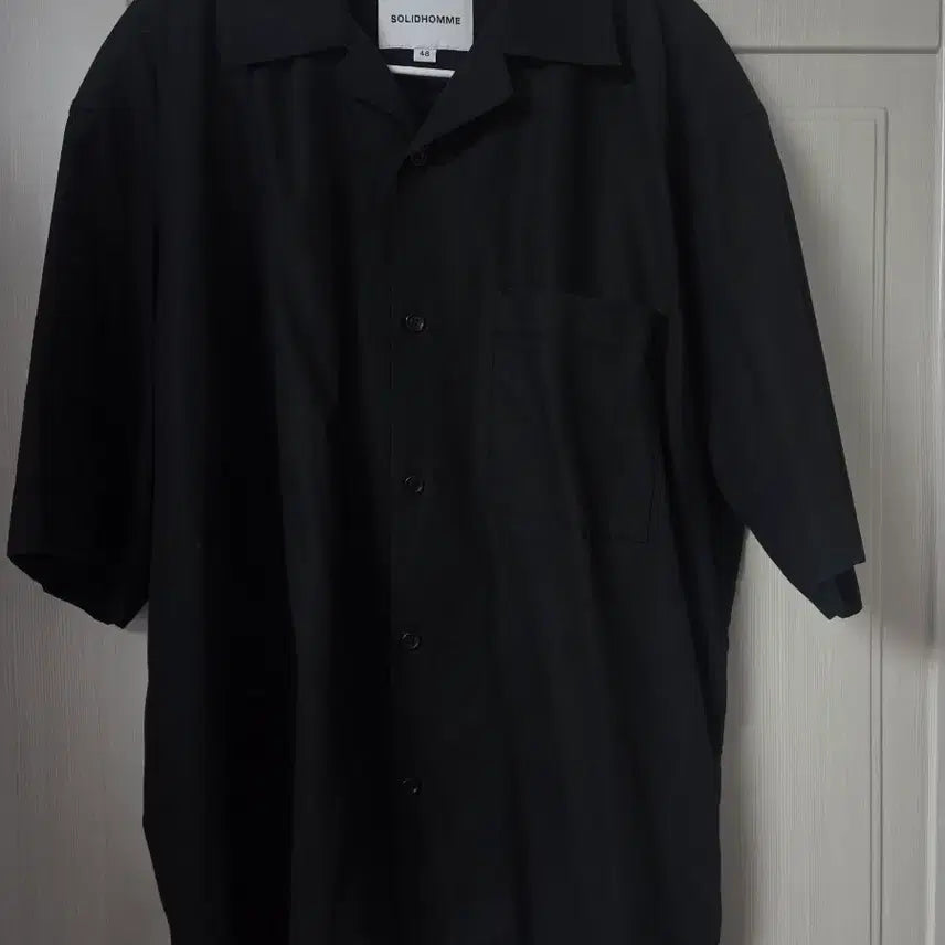 [BUNJANG] Solid Homme Short Sleeve Shirt Black / [48] 솔리드옴므 반팔 셔츠 블랙