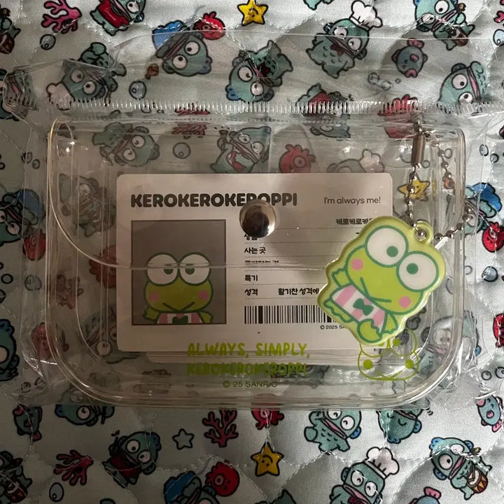 [BUNJANG] Sanrio Keroppi Card Pouch with Keychain / 산리오 케로피 카드파우치
