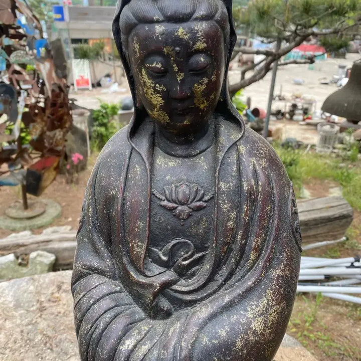[BUNJANG] Brass Gilt Bronze Avalokiteshvara Statue / 관세음보살상