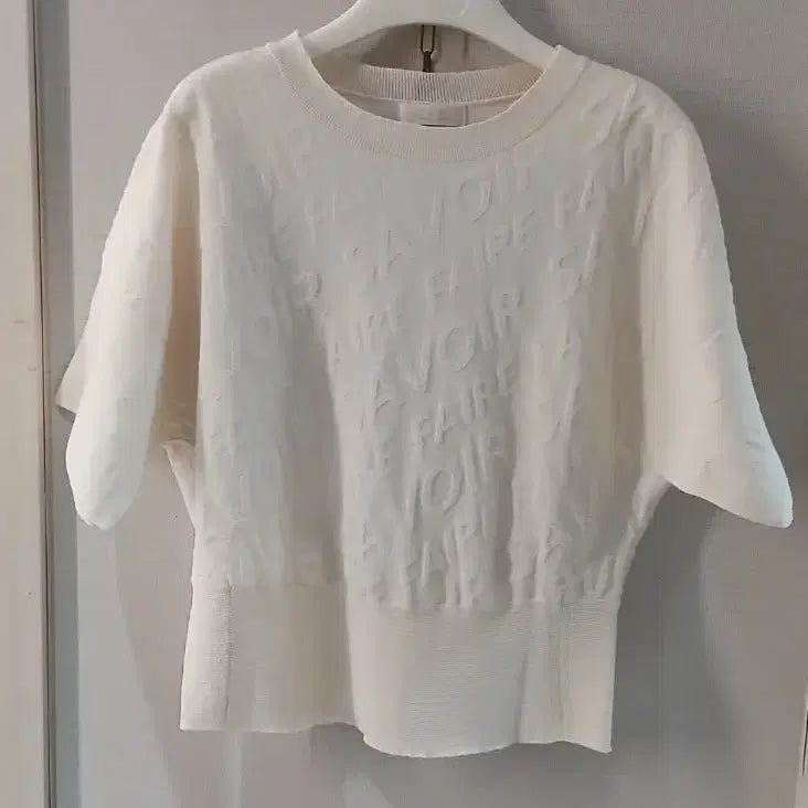 [BUNJANG] SJSJ Short Sleeve Knit Top - Ivory / 한섬 SJSJ 반팔 니트