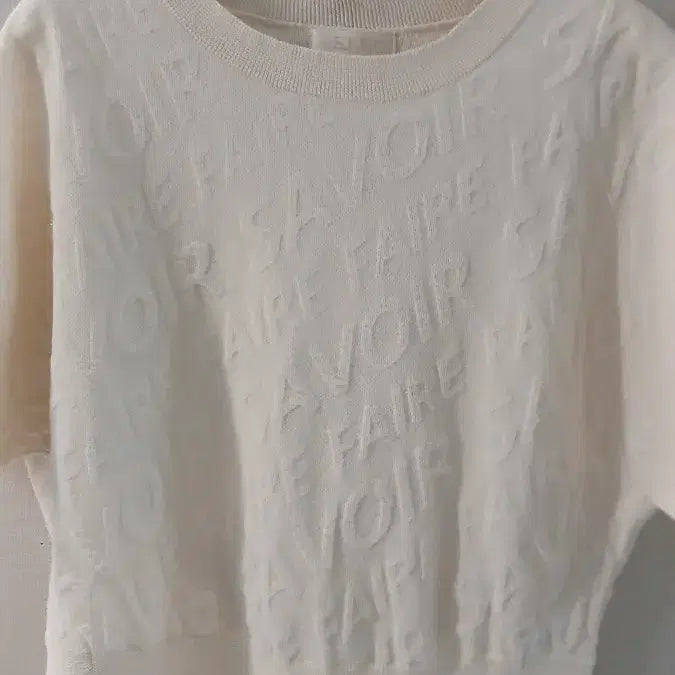 [BUNJANG] SJSJ Short Sleeve Knit Top - Ivory / 한섬 SJSJ 반팔 니트