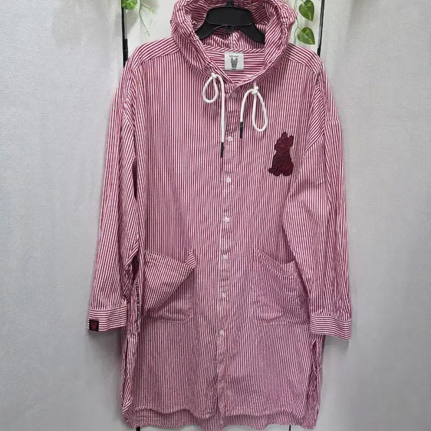 [BUNJANG] Life Work Stripe Hooded Shirt / 라이프워크스트라이프후드셔츠