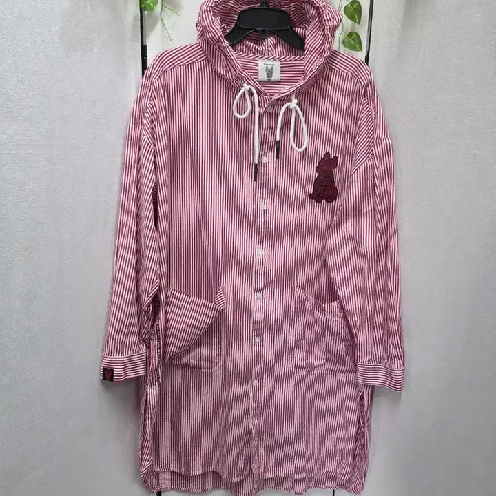 [BUNJANG] Life Work Stripe Hooded Shirt / 라이프워크스트라이프후드셔츠