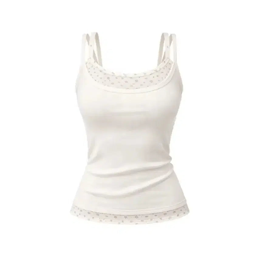 [BUNJANG] Ably Flower Layered Cami Top / 에이블리 교신 플라워 레이어드 캡나시