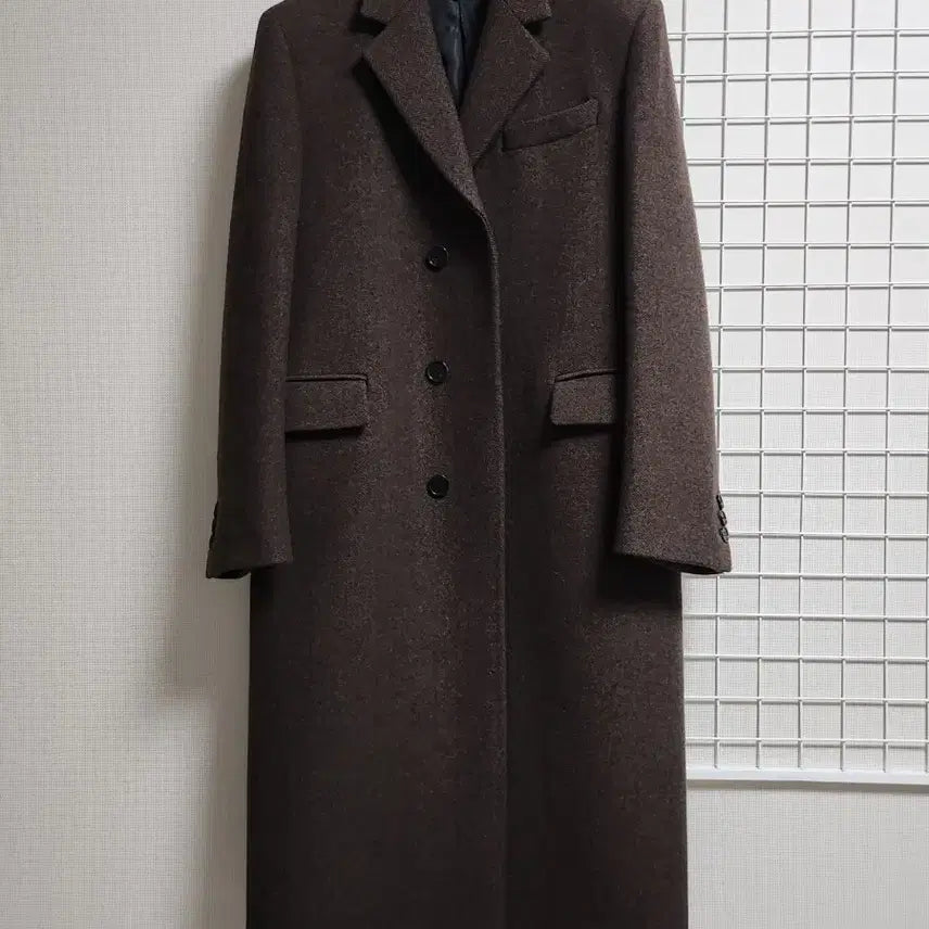[BUNJANG] Tonywack Herringbone Single-Breasted Tailored Coat / [S] 토니웩 헤링본 싱글 브레스티드 테일러드 코트 블랙 브라운