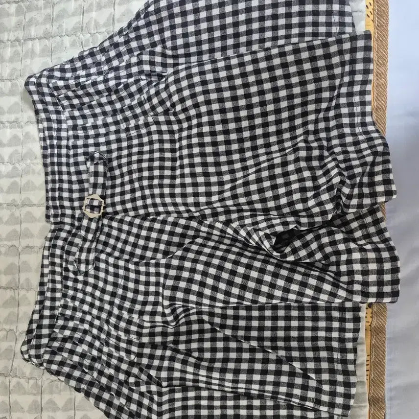 [BUNJANG] Gingham Check Pleated Mini Skirt / 깅엄체크 플리츠 미니스커트