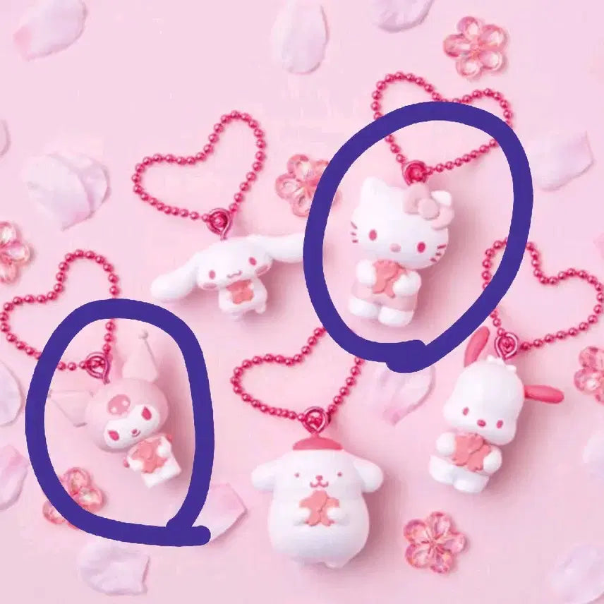 [BUNJANG] Sanrio Sakura Mascot Gacha (Hello Kitty, Kuromi) Bundle Set / 산리오 벚꽃 사쿠라 마스코트 가챠 (키티,쿠로미)