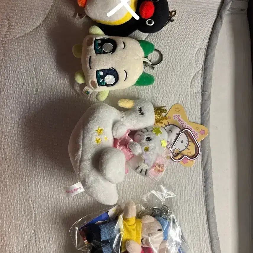 [BUNJANG] Onion Kungya, Kitty, Pat &amp; Mat Doll Keyrings Bundle Set / 새상품양파쿵야,키티,패트와매트 인형키링 일괄