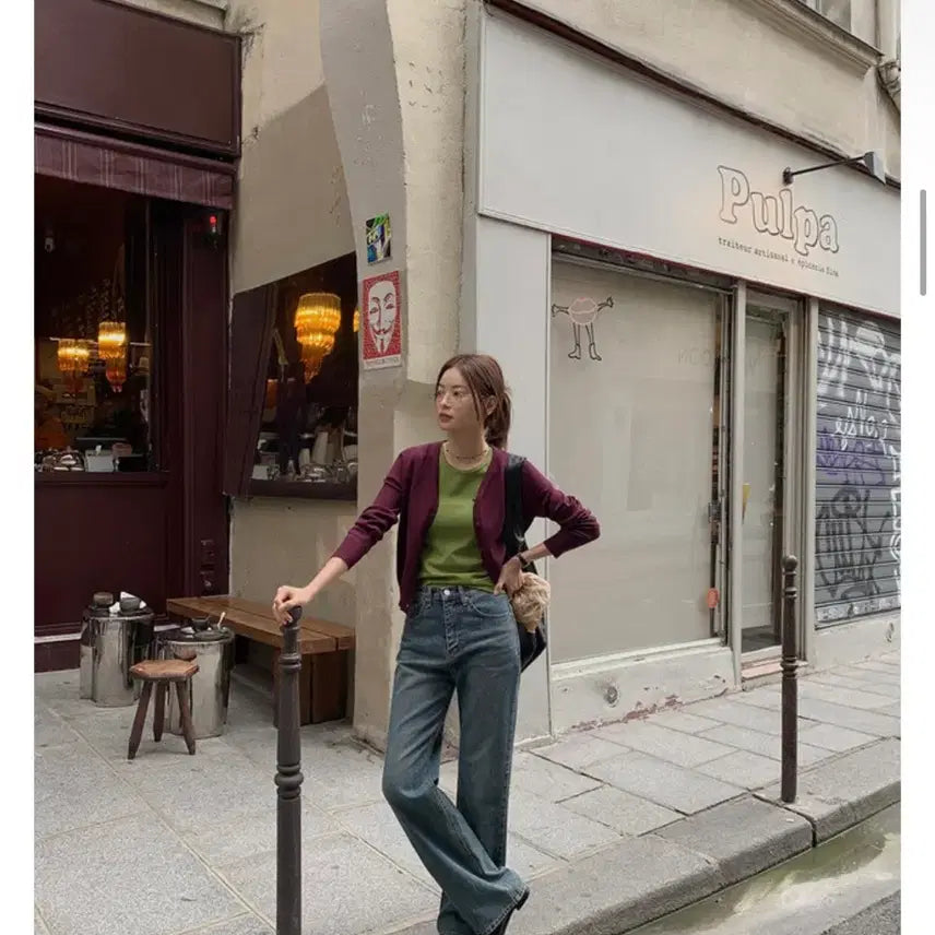 [BUNJANG] Edmore Tech Semi Wide Long Denim Pants (Medium Wash, M Size) / 에드모어 테크 세미 와이드 롱 데님 중청 M 새상품
