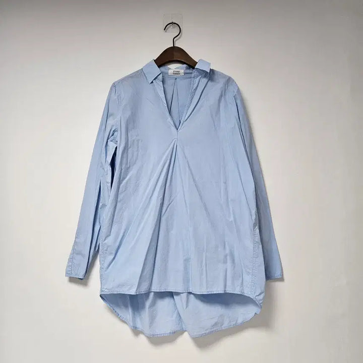 [BUNJANG] Studio Tomboy Blue Long Oversized Shirt / 스튜디오톰보이 블루 롱 셔츠