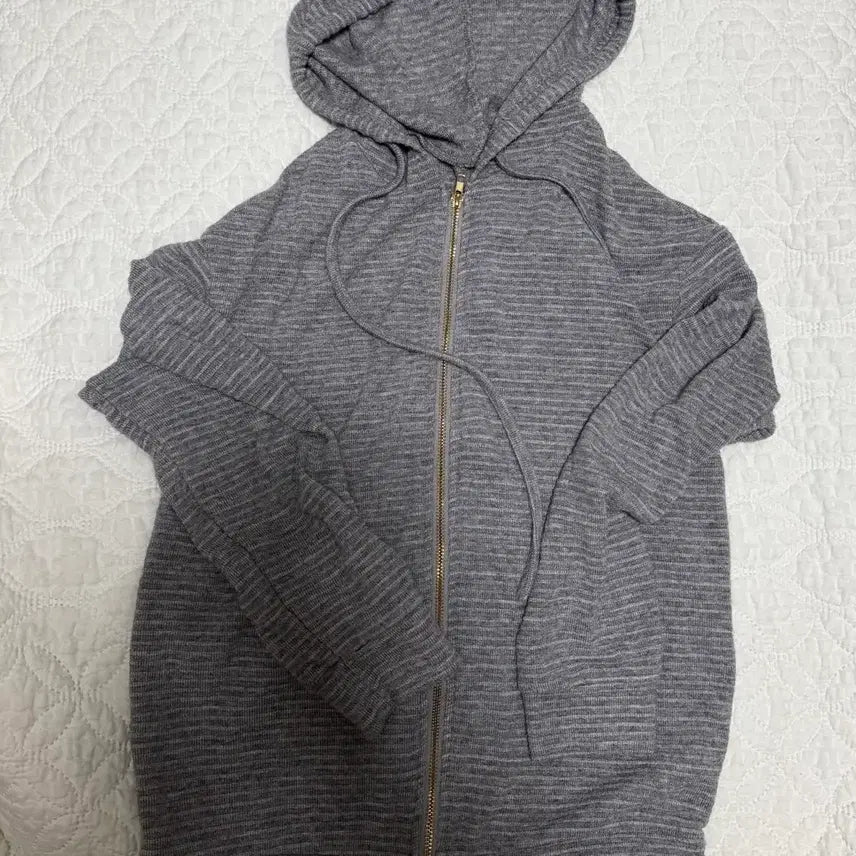 [BUNJANG] Gray Stripe Zip-Up Hoodie / 그레이 스트라이프 집업