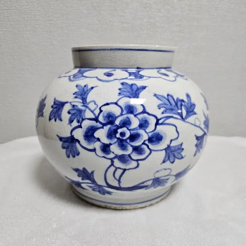 [BUNJANG] Antique Blue-and-White Porcelain Peony Ceramic / 옛날 청화백자 목단 도자기  분원도자기?전통 도자기
