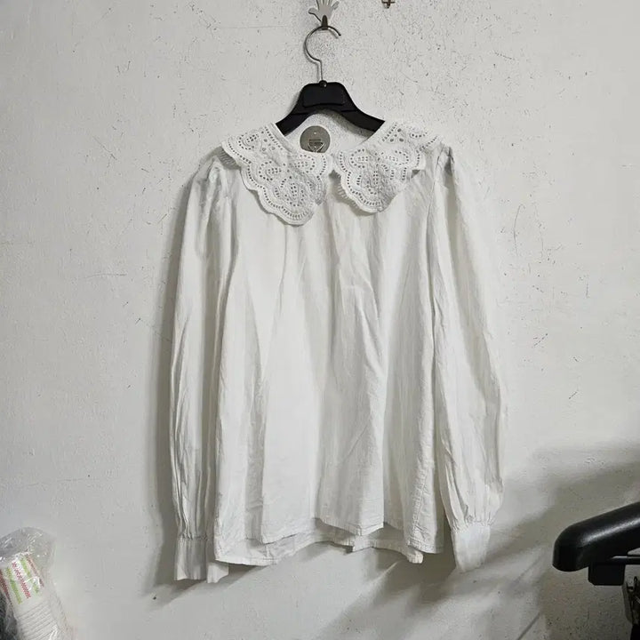 [BUNJANG] Lace Collar White Blouse / 레이스 칼라 화이트 블라우스