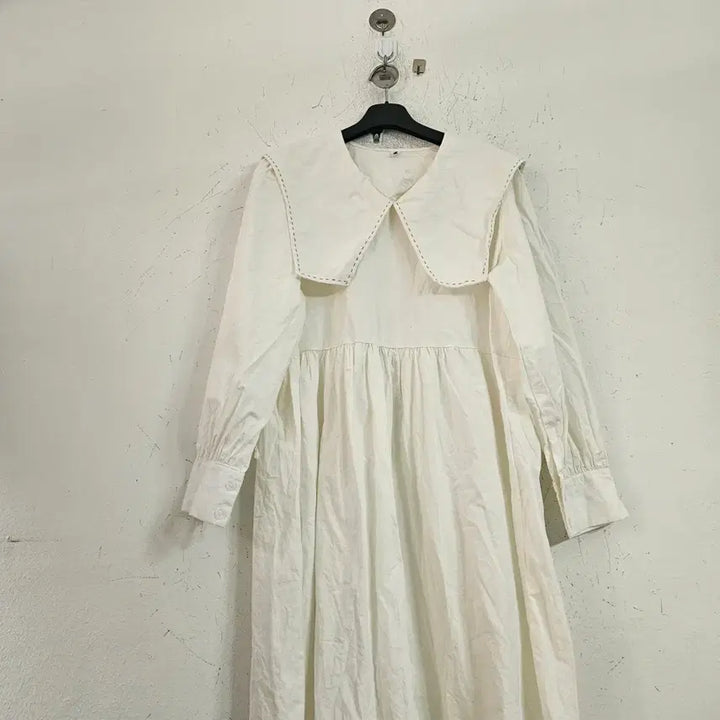 [BUNJANG] White Sailor Collar Long Dress / 화이트 세일러 카라 롱 원피스