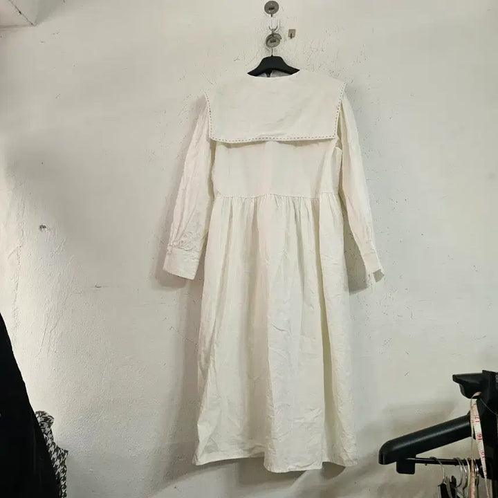 [BUNJANG] White Sailor Collar Long Dress / 화이트 세일러 카라 롱 원피스