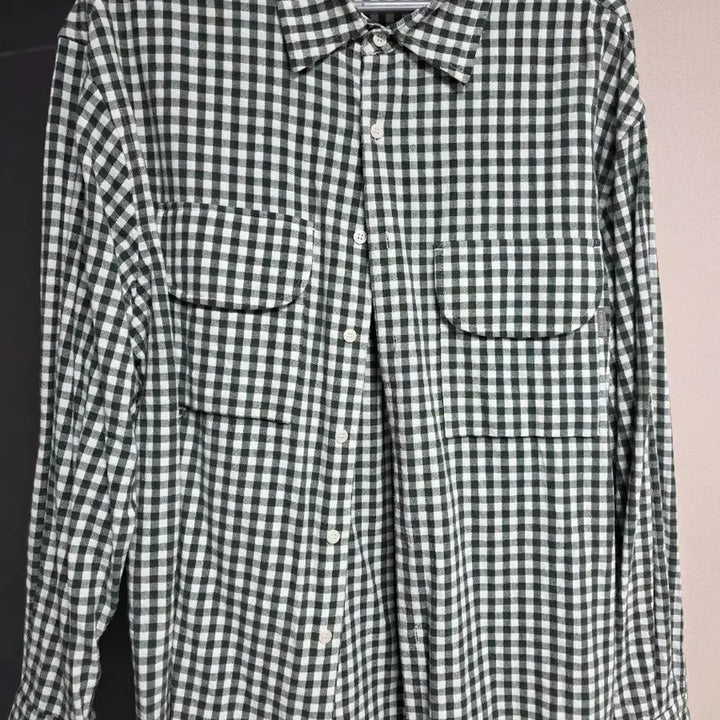 [BUNJANG] Espionage Double Pocket Gingham Shirt Green L / 에스피오나지 더블포켓 깅엄셔츠 그린 L팝니다
