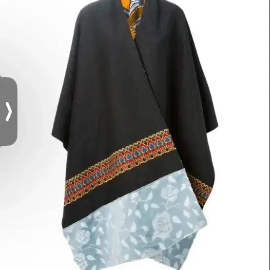 [BUNJANG] Ermanno Gallamini Embroidered Panel Long Cape / Ermanno Gallamini 롱 케이프 프리 Free 사이즈